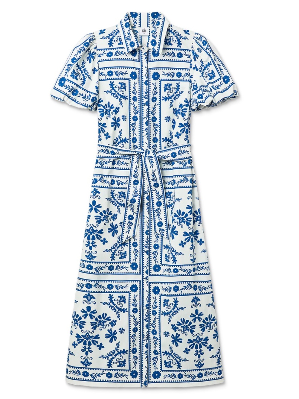 CAbi Daydream Dress with Blue Floral Print and Tie Waist New Size L